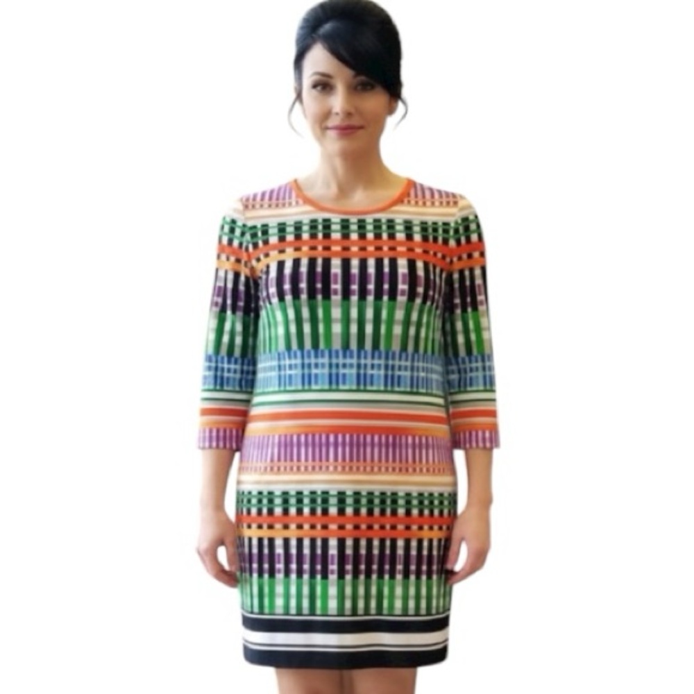 Eliza J Multicolor Striped Midi Dress
